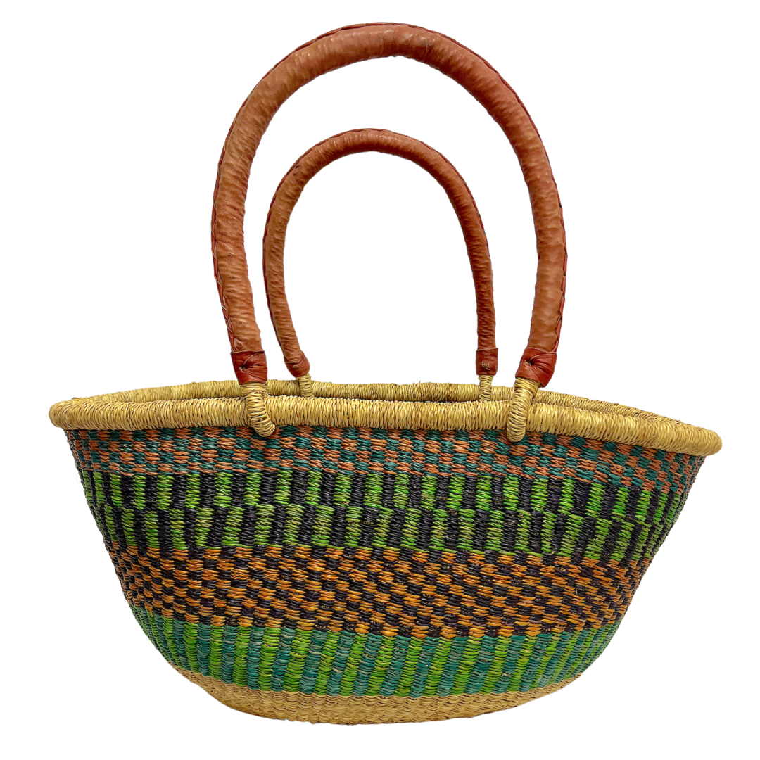 Oval Shopper Basket - R132-Adinkra Designs