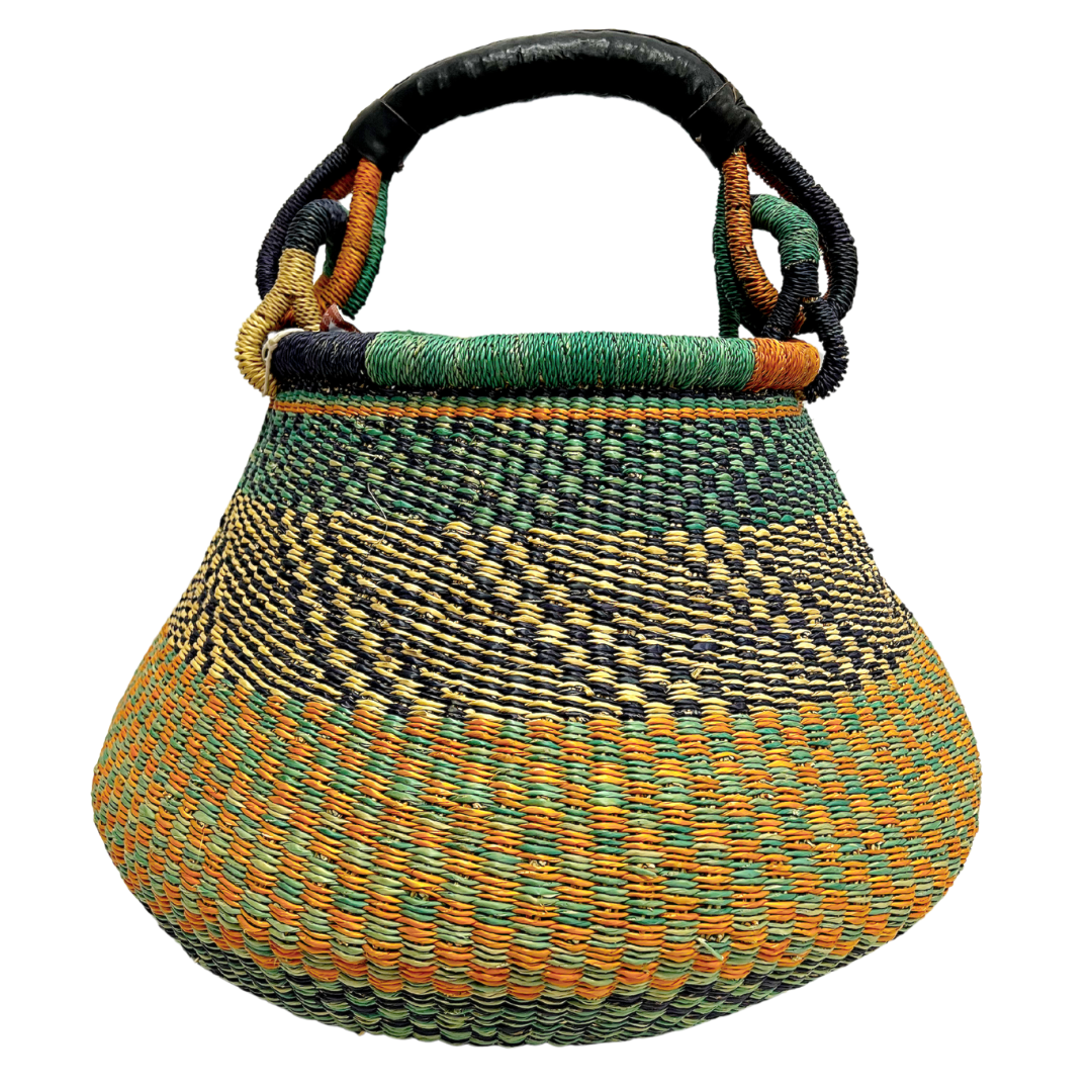 Pot Basket - Coloured Designs 7-Adinkra Designs