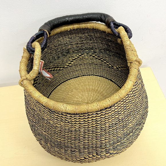 Pot Basket - Black Designs 6-Adinkra Designs