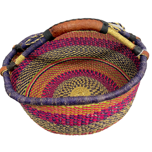 Round Basket - Large 132-Adinkra Designs