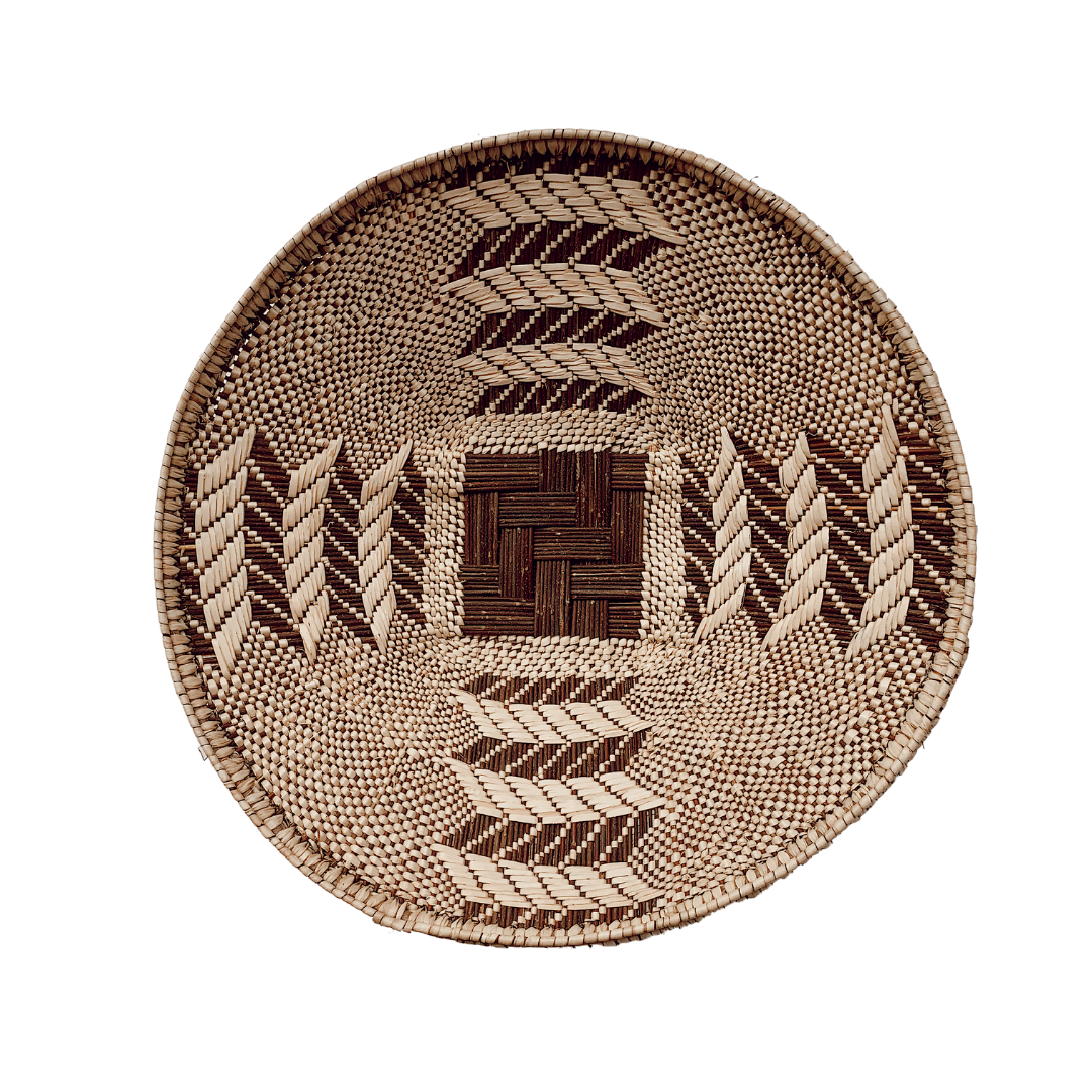 Wall Baskets - Binga Basket Double Weave 40cm 10-Adinkra Designs
