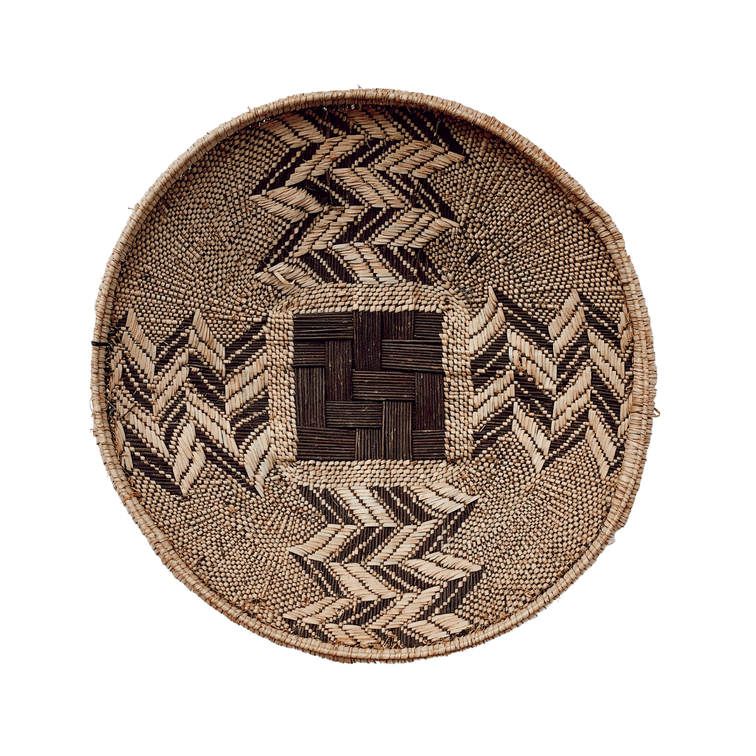 Wall Baskets - Binga Basket Double Weave 40cm 13-Adinkra Designs