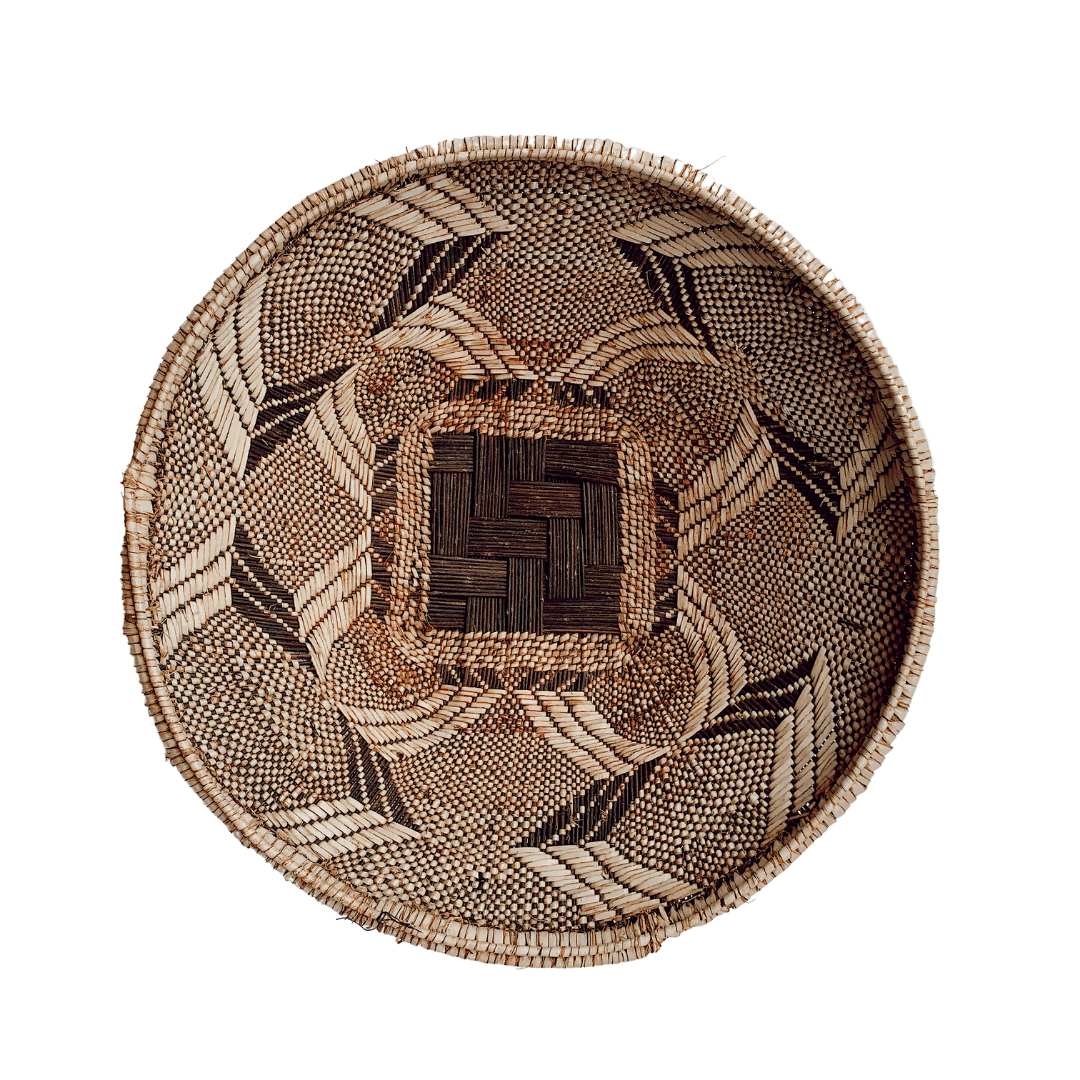 Wall Baskets - Binga Basket Double Weave 40cm 17-Adinkra Designs