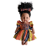 Dolls Dress – Peach Frill Dress & Bow Set-Adinkra Designs