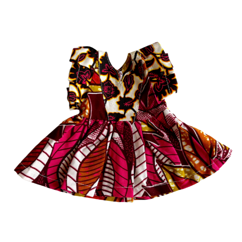 Dolls Dress – Pink Frill Dress-Adinkra Designs