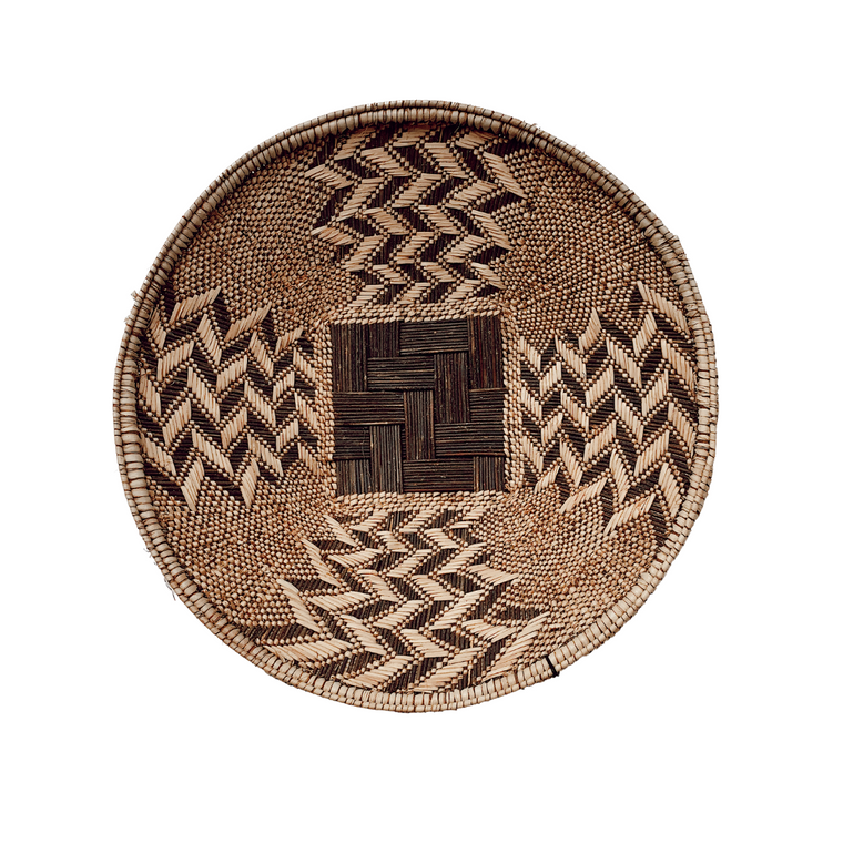 Wall Baskets - Binga Basket Double Weave 40cm 9-Adinkra Designs
