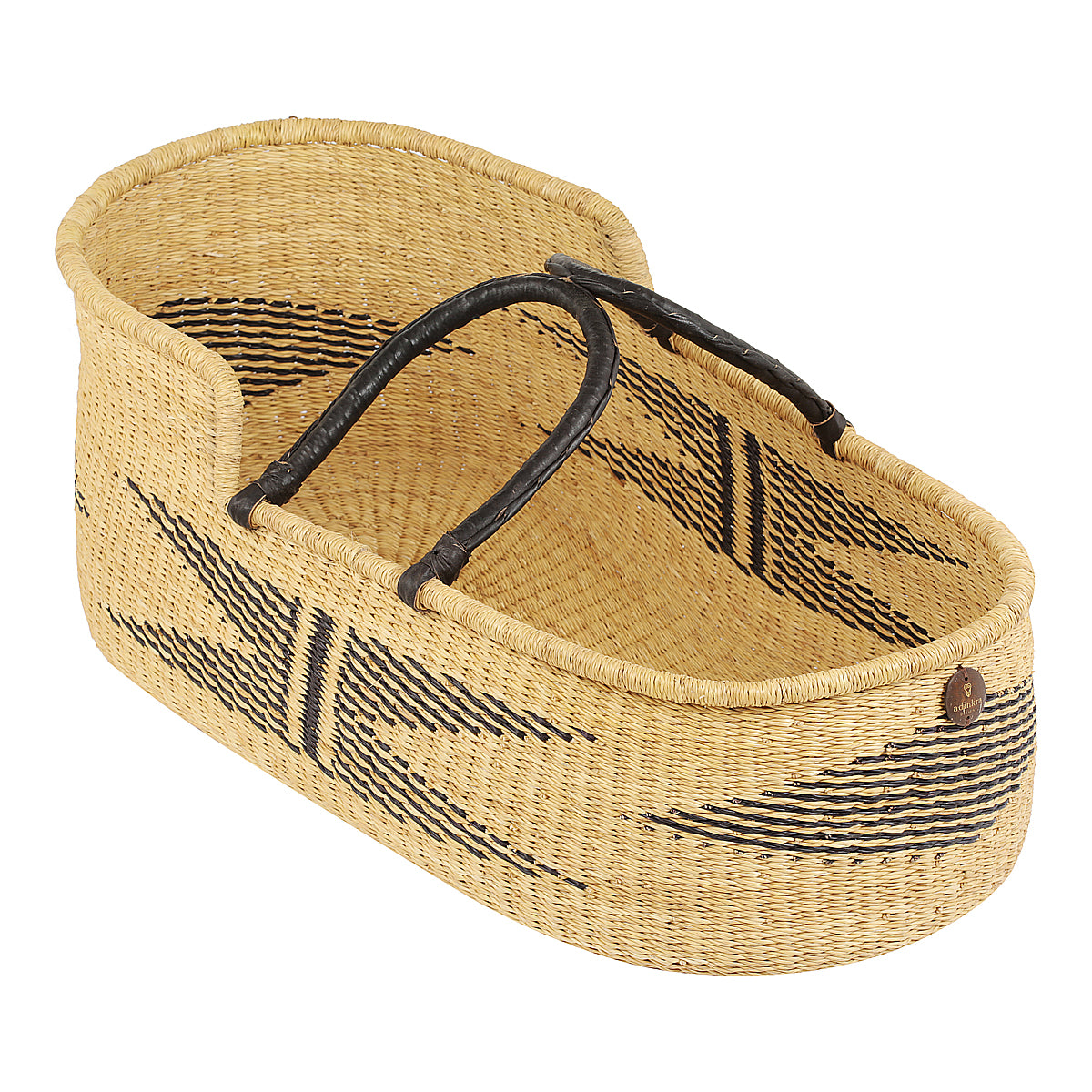 Baby Moses Basket - Kiki with Black Handles-Adinkra Designs