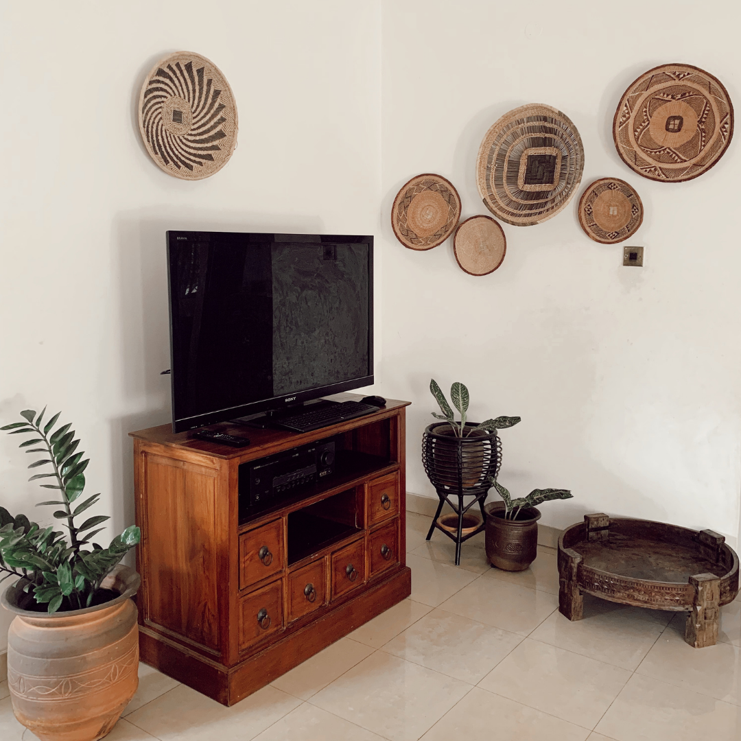 Wall Baskets - Binga Basket Double Weave 40cm 14-Adinkra Designs