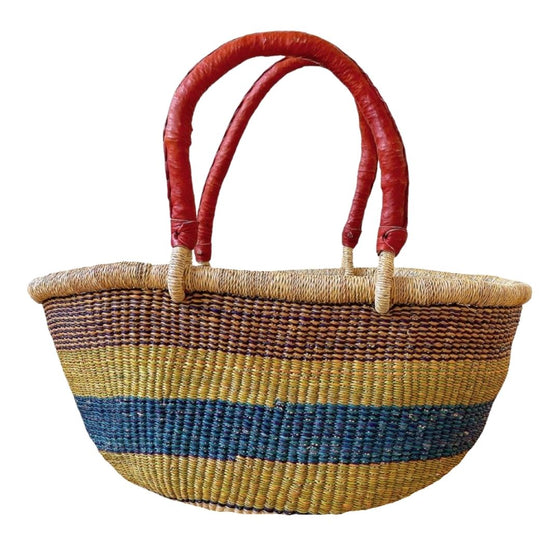Oval Shopper Basket - 26-Adinkra Designs