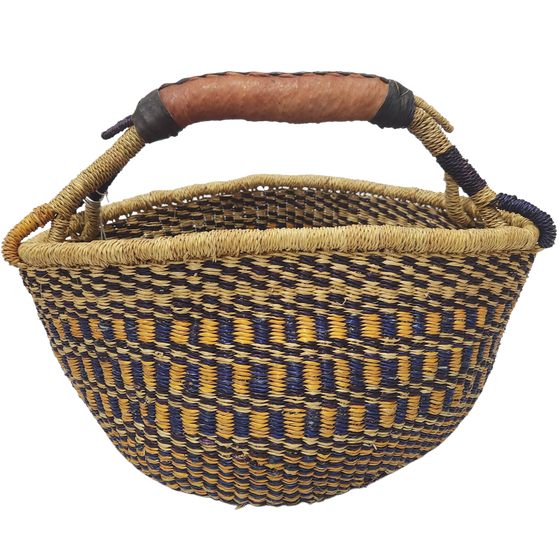 Round Basket - Large 103-Adinkra Designs