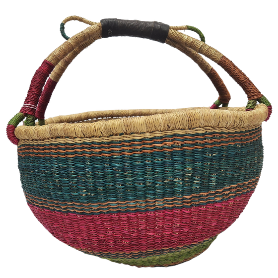 Round Basket - Large 117-Adinkra Designs