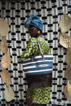 Slate Baoulé Tote Bag-Adinkra Designs