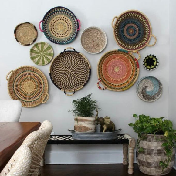 Tray Wall Basket - 50 cm 24-Adinkra Designs