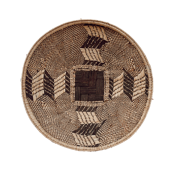 Wall Baskets - Binga Basket Double Weave 45cm 13-Adinkra Designs