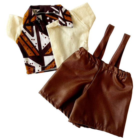 Dolls Outfit – Overalls Set Tribal-Adinkra Designs