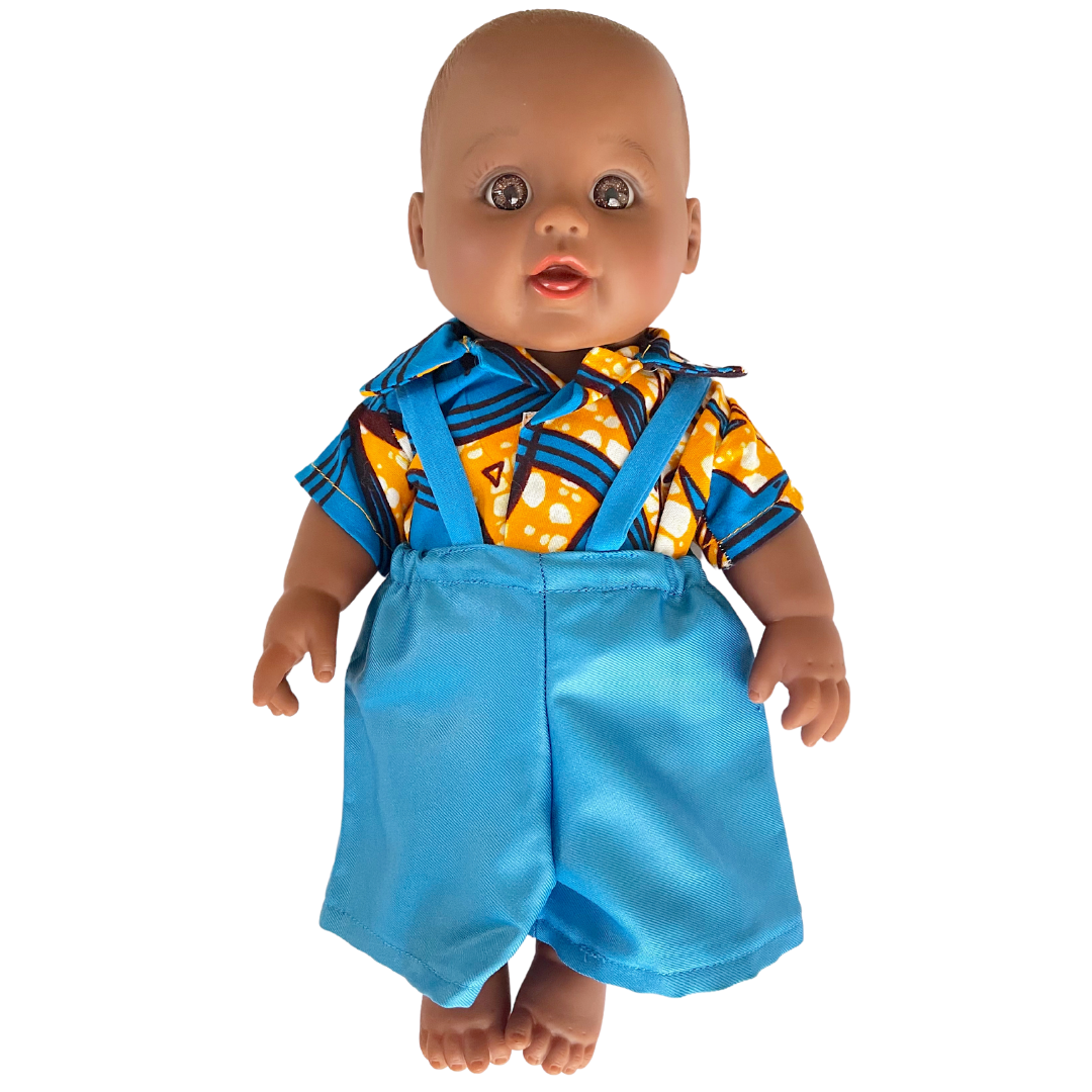 Dolls Outfit Overalls Set Light Blue