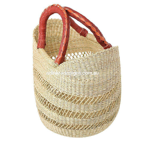 Eco-friendly, Artisan, Fair-Trade Mini Market Open Weave Basket from Ghana. 