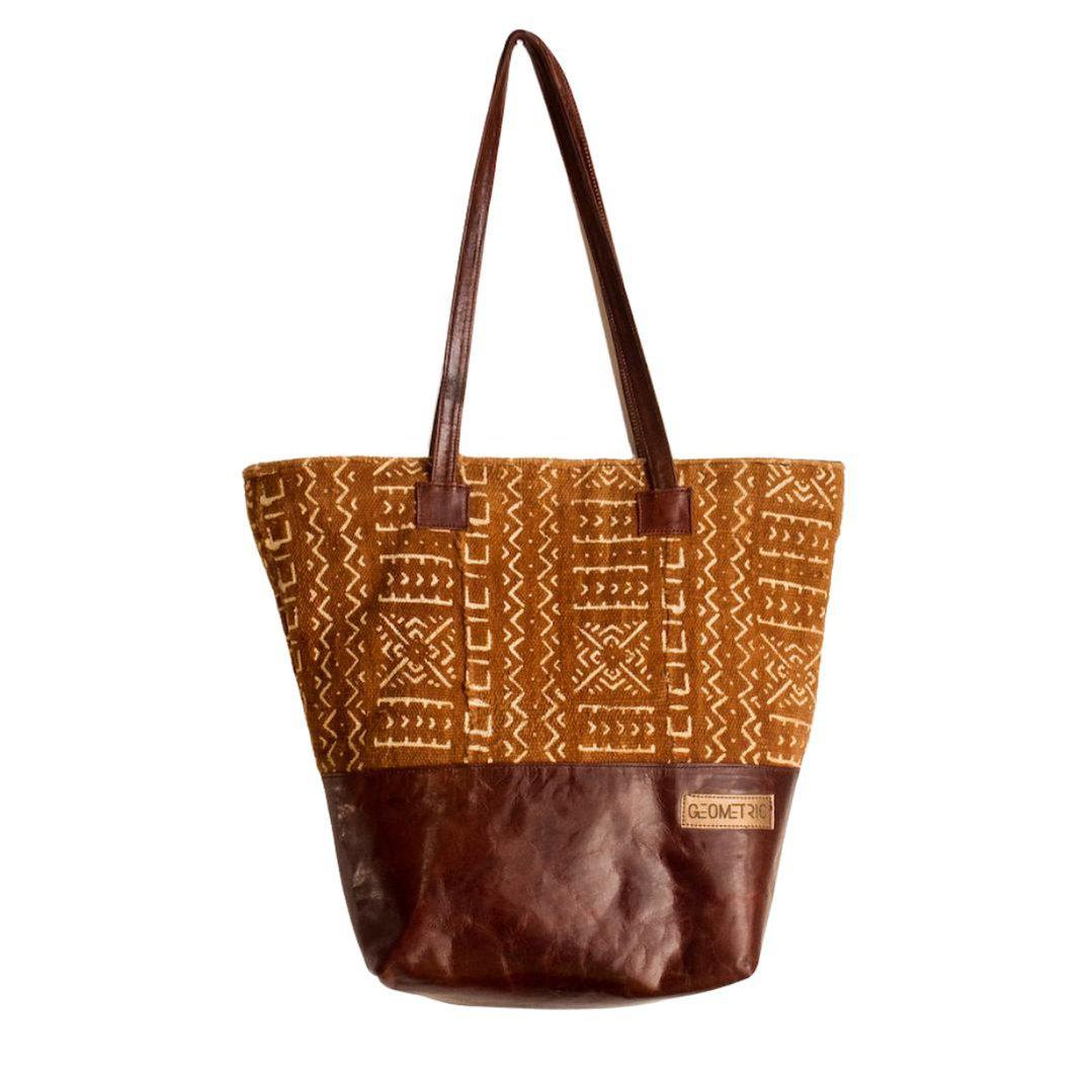 Natural Bogolan Tote Bag-Adinkra Designs