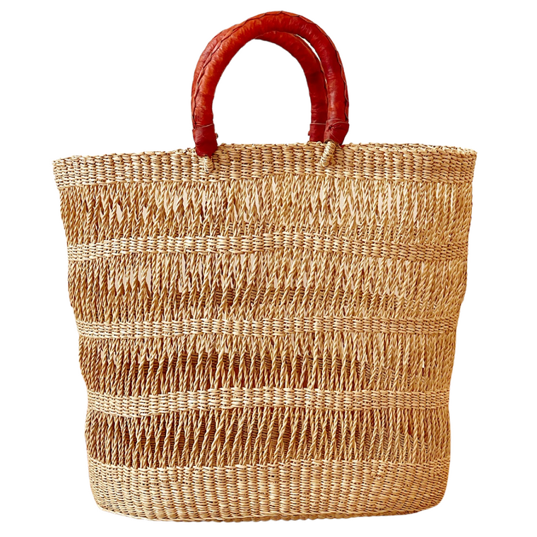 Net Tote Basket - Large-Adinkra Designs