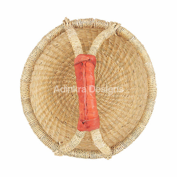 small round basket Eco friendly Fair Trade Artisan Adinkra Designs
